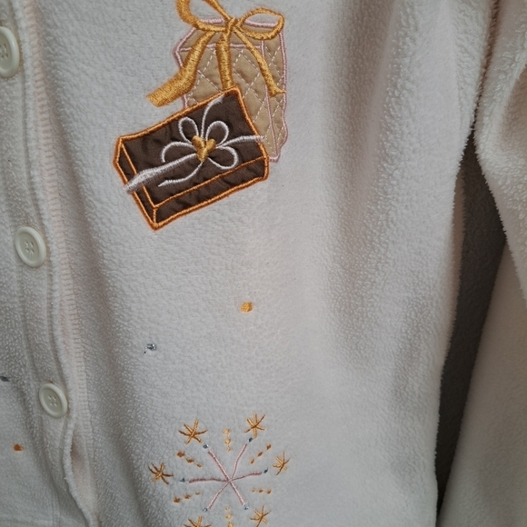 Vintage Holiday Lightweight Button Up Cardigan  Size S - Picture 6 of 9